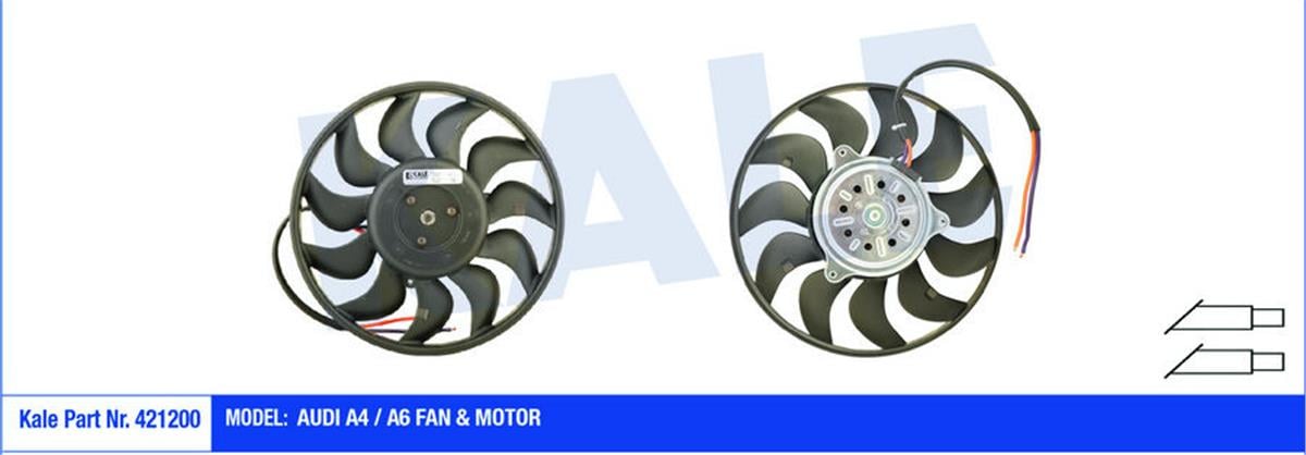 Fan Motoru Pervaneli Sağ Audi A4-A6 200W-280Mm Davlumbaz Yok