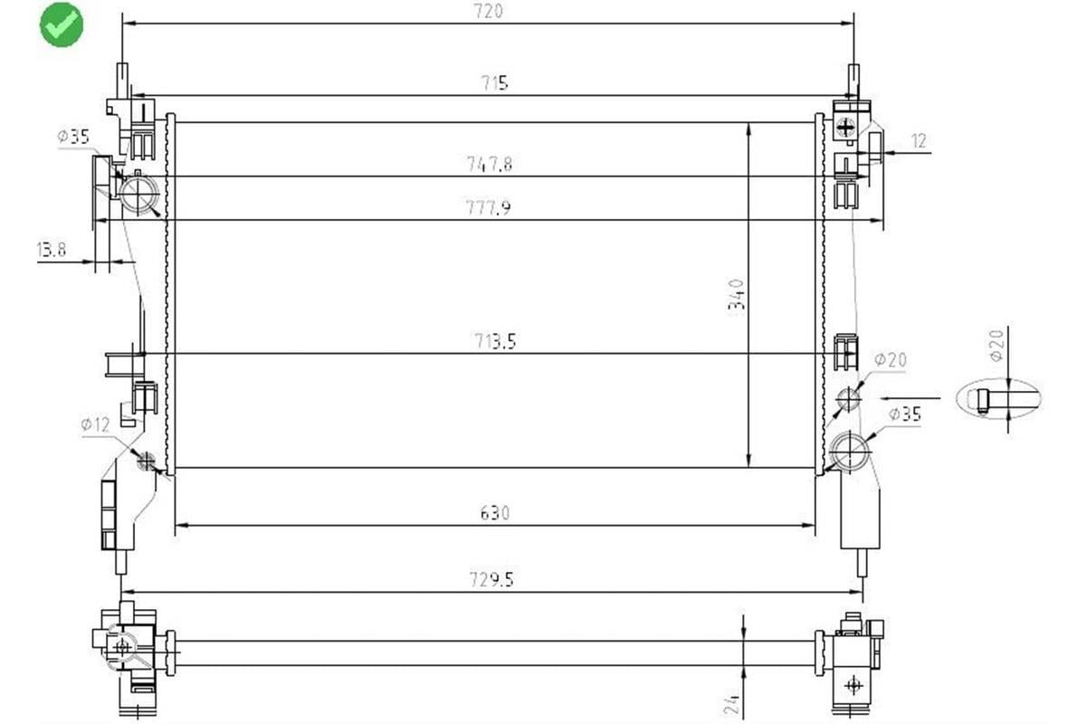 Eurofan Fiat Fiorino 1.3 Mjt Su Radyatörü (2007- / Manuel) Nıss-636004