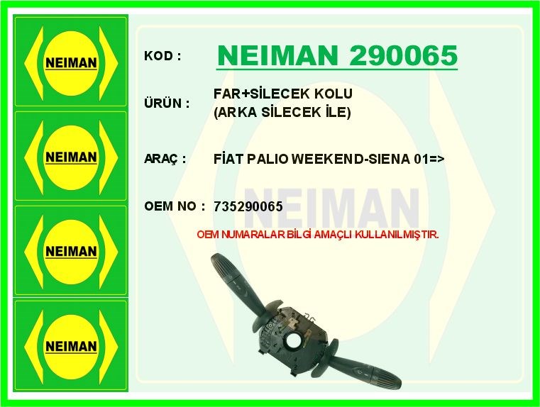 Fiat Palio Weekend Far Silecek Kolu Arka Silecek İle BESCHER