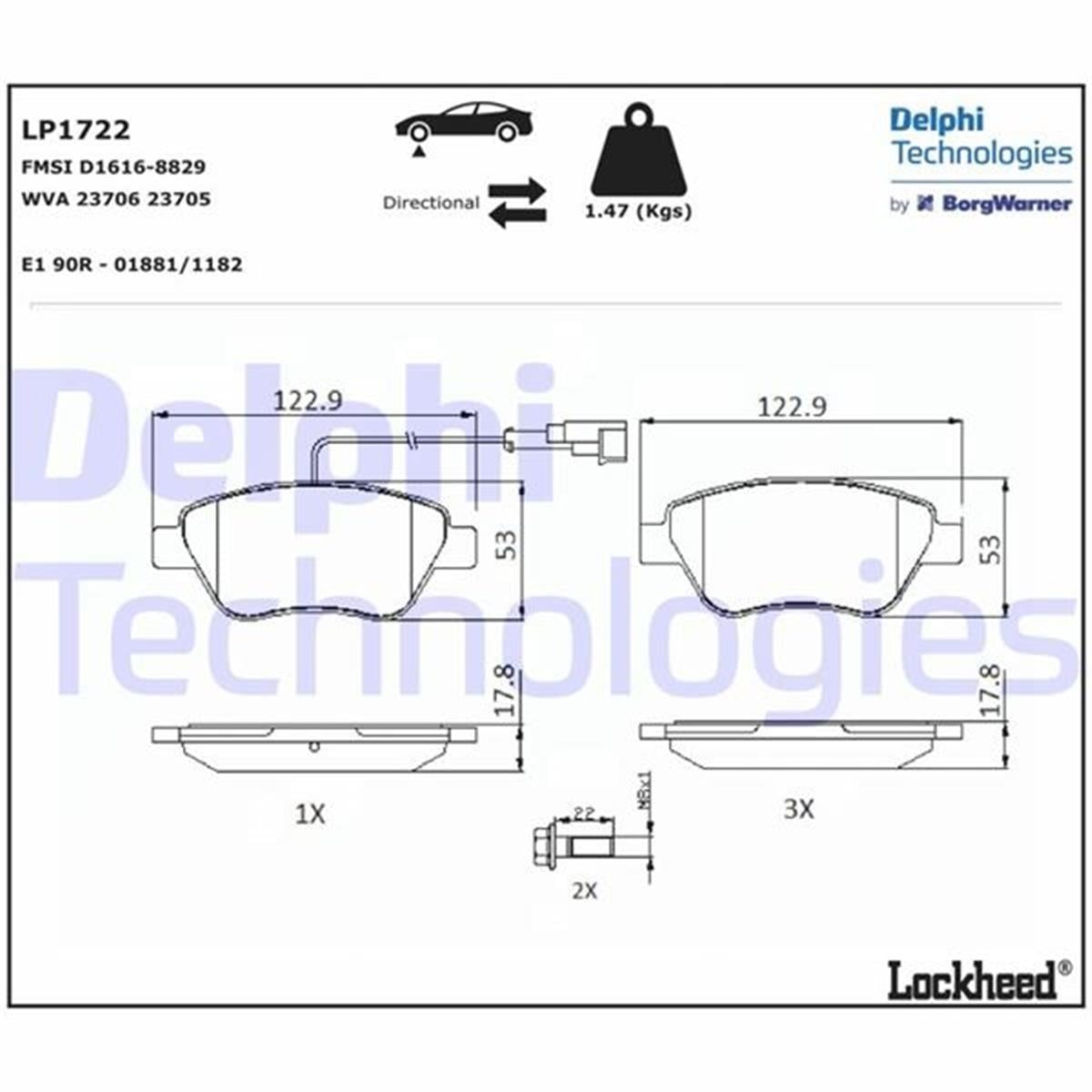 Fiat Linea Stilo Bravo Siena Palio Albea Fren Balatası Delphi 122Mm