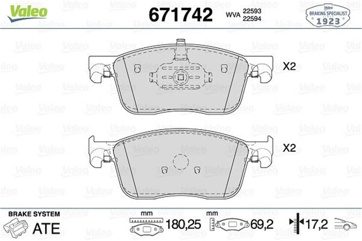 Fiat Scudo (2023>) Zafira Life (2019>) Ön Fren Balatası 304 Mm 1613260780-1680791780-16781682