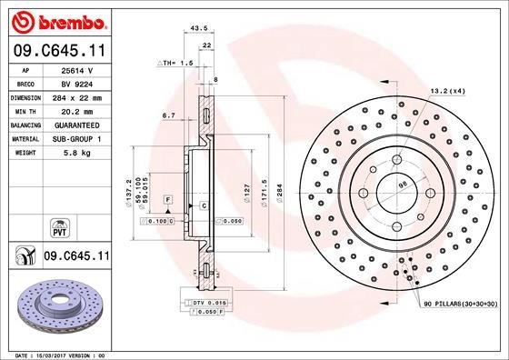 Fiat Ön Fren Diski UV Coated BREMBO
