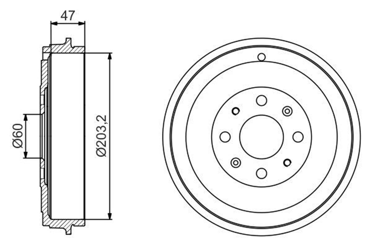 Fiat Grande Punto (05>) Arka Fren Kampanası 203.2/47 Mm