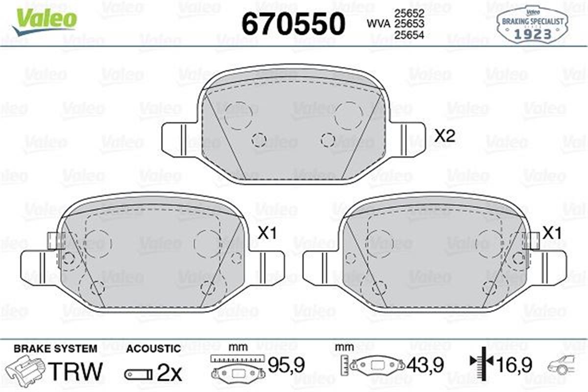 Fiat 500L (12>) 0.9 1.3Dmtj 1.4 1.6D Mtj Arka Fren Balatası 77366456-77366457-77366993