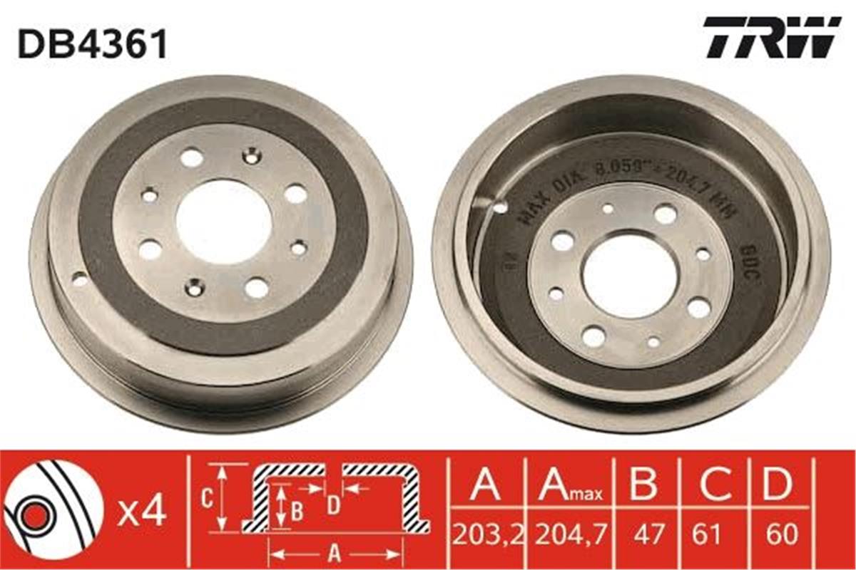 Fiat Grande Punto Punto Opel Corsa D Adam Fren Kampanası Arka 55701379-55703042-51840909