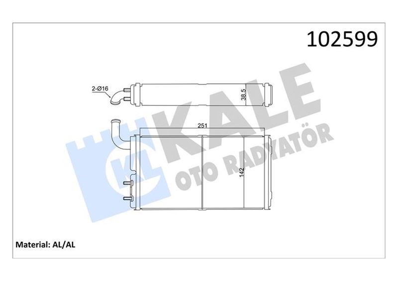 Fiat Murat 131 Kalorifer Radyatörü [Brazing Versiyonu] KALE-RADYATOR