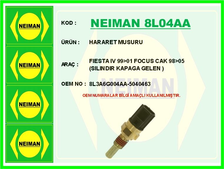 Ford Fiesta IV Hararet Müşürü Silindir Kapağına Gelen BESCHER