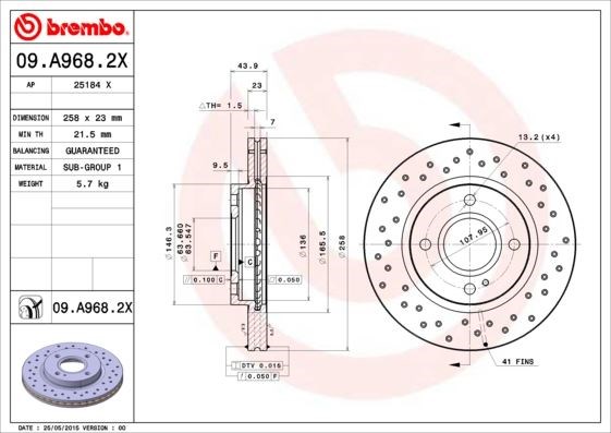 Ford Fiesta VI Ön Fren Aynası XTRA BREMBO