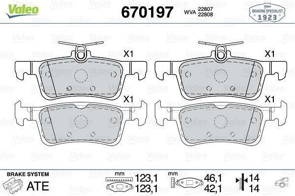 Ford Fiesta 7 Arka Disk Fren Balatası VALEO