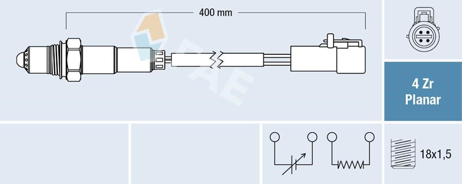Ford Fiesta Mazda 121 Oksijen Sensörü Yeşil Kısa FAE