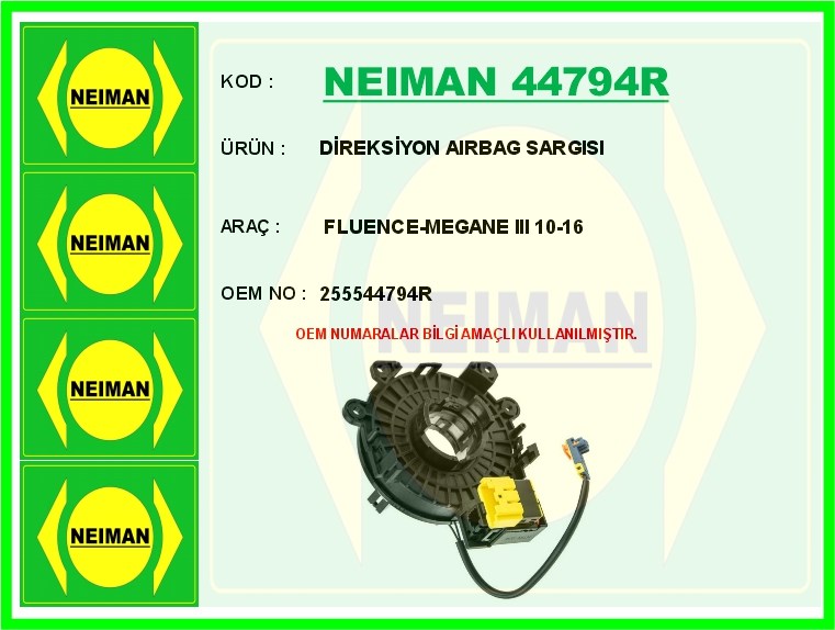 Renault Fluence Megane 3 Direksiyon Airbag Sargısı BESCHER