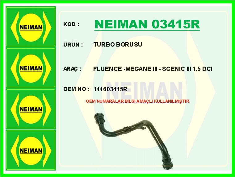Renault Fluence Turbo Borusu 1.5 DCI BESCHER