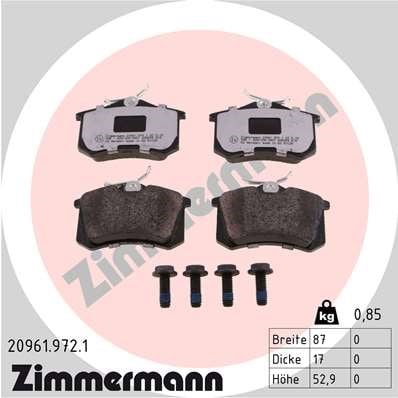 Renault Fluence Arka Balata Megane II Megane III Peugeot 207 308 307 Partner... ZIMMERMANN