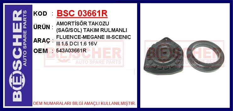 Renault Fluence Ön Amortisör Takozu ve Rulmanı Takımı BESCHER