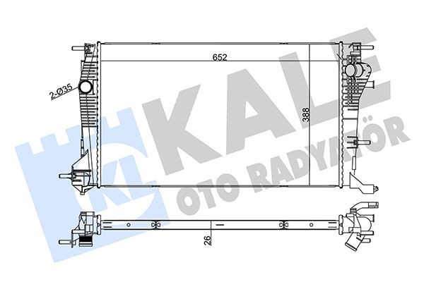 Renault Fluence Megane 3 Scenic 3 1.6dCi 1.9dCi Motor Su Radyatörü KALE-RADYATOR