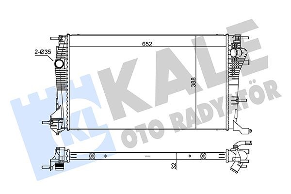 Renault Fluence Megane CC Megane 3 Radyatör Alüminyum Bronz KALE-RADYATOR
