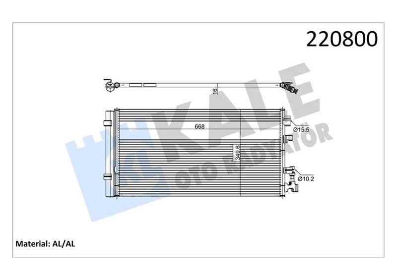 Renault Fluence Megane 3 Klima Kondenser Radyatörü KALE-RADYATOR