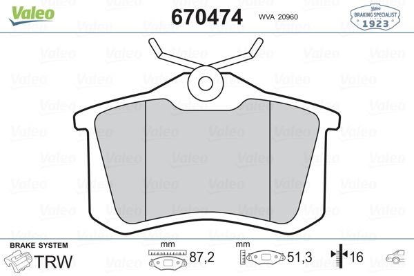 Renault Fluence Arka Balata VALEO
