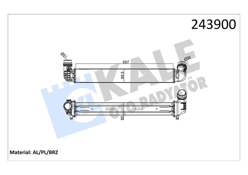 Renault Fluence Turbo Radyatörü Intercooler KALE-RADYATOR