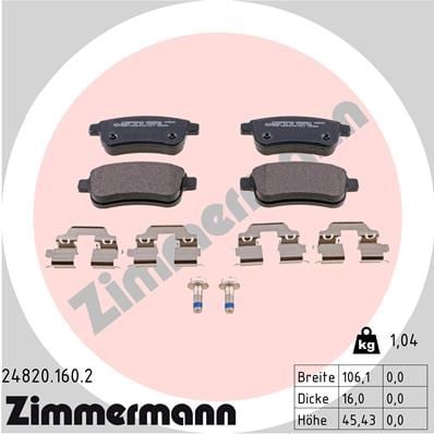Renault Fluence Arka Fren Balatası ZIMMERMANN