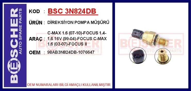 Ford Focus Direksiyon Pompa Basınç Müşürü Kalın Diş BESCHER