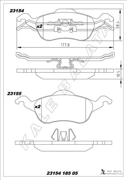Ford Focus Ön Fren Balata KALE-BALATA