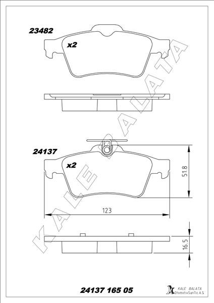 Ford Focus 2 C-Max Connect Arka Fren Balatası KALE-BALATA