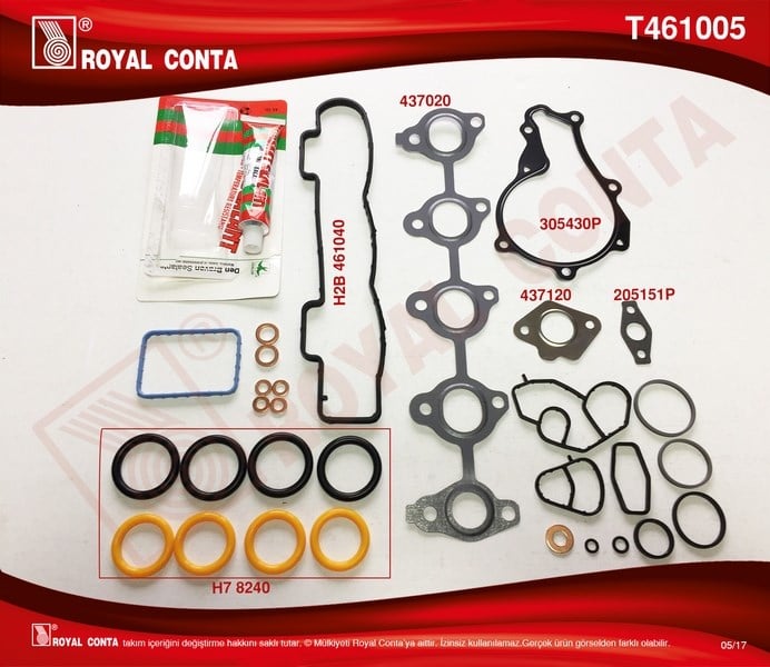 Ford Focus II Fiesta Fusion Volvo C30 S40 S80 V50 V70 Motor Takım Conta... ROYAL