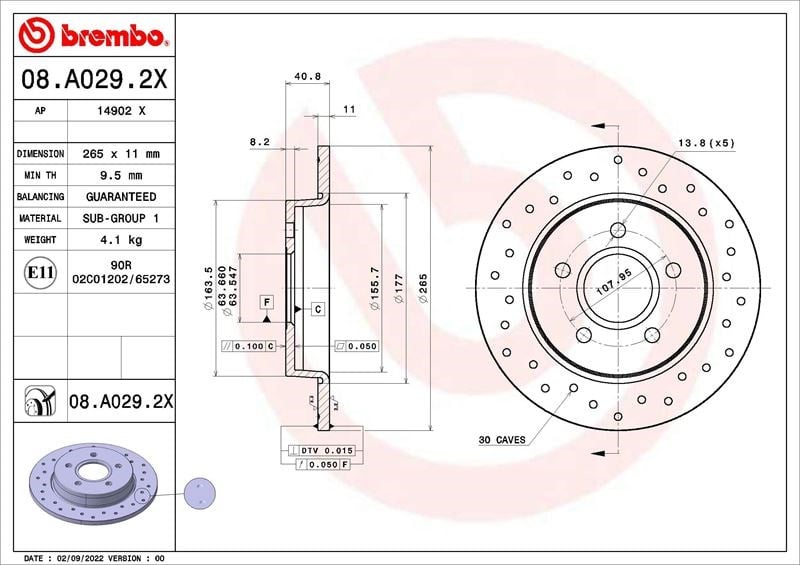 Ford Focus II C-Max Mazda 3 Arka Fren Disk Aynası BREMBO