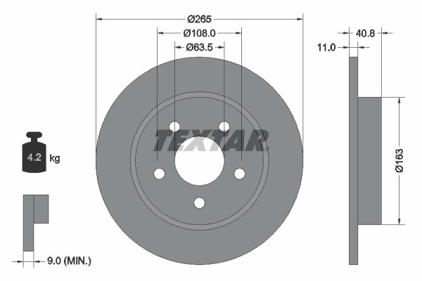 Ford Focus II C-Max Mazda 3 Arka Fren Disk Aynası TEXTAR