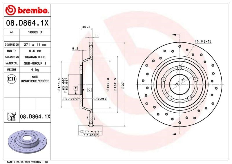Ford Focus IV Arka Fren Disk Aynası BREMBO