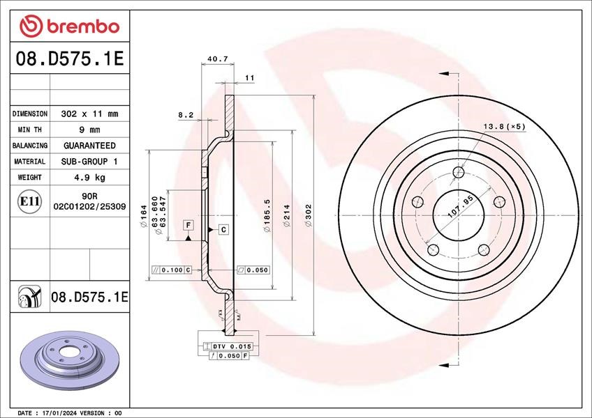 Ford Focus IV Arka Fren Disk Aynası BREMBO