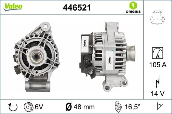 Ford Focus Fiesta C-Max Alternatör 1.25 1.4 1.6 ZETEC 105 AMP VALEO