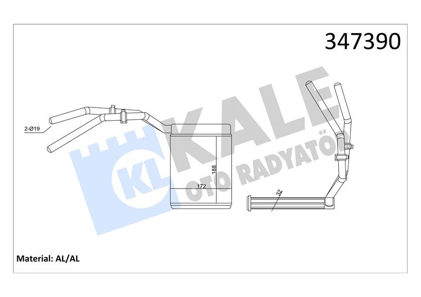 Ford Focus C-Max Volvo C30 C70 II S40 II V50 Kalorifer Radyatörü KALE-RADYATOR
