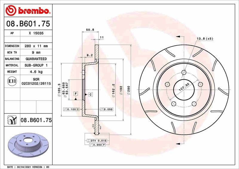 Ford Focus Kuga Connect Arka Fren Diski BREMBO