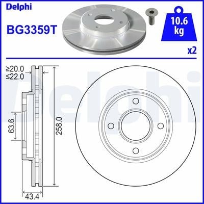 Ford Focus Ön Fren Aynası 258x22x4DLxHavalı DELPHI
