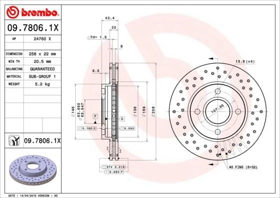 Ford Focus Ön Fren Aynası Havalı BREMBO