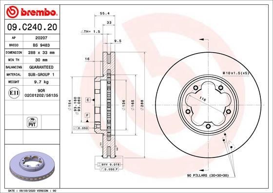 Ford Transit Custom V362 Ön Fren Diski Aynası Arka Tek Teker BREMBO