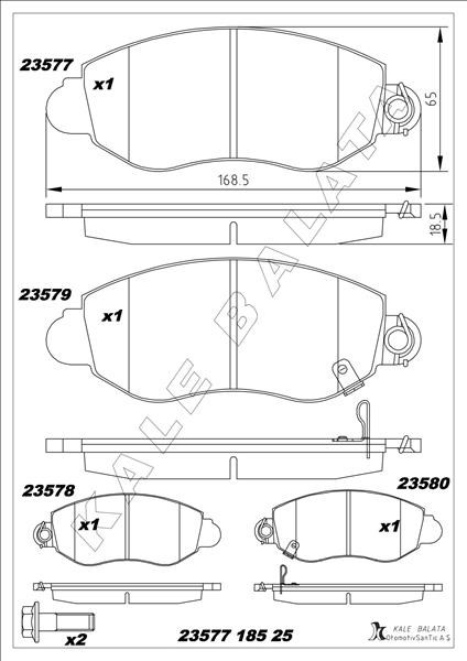 Ford Transit V184 Ön Fren Balatası KALE-BALATA