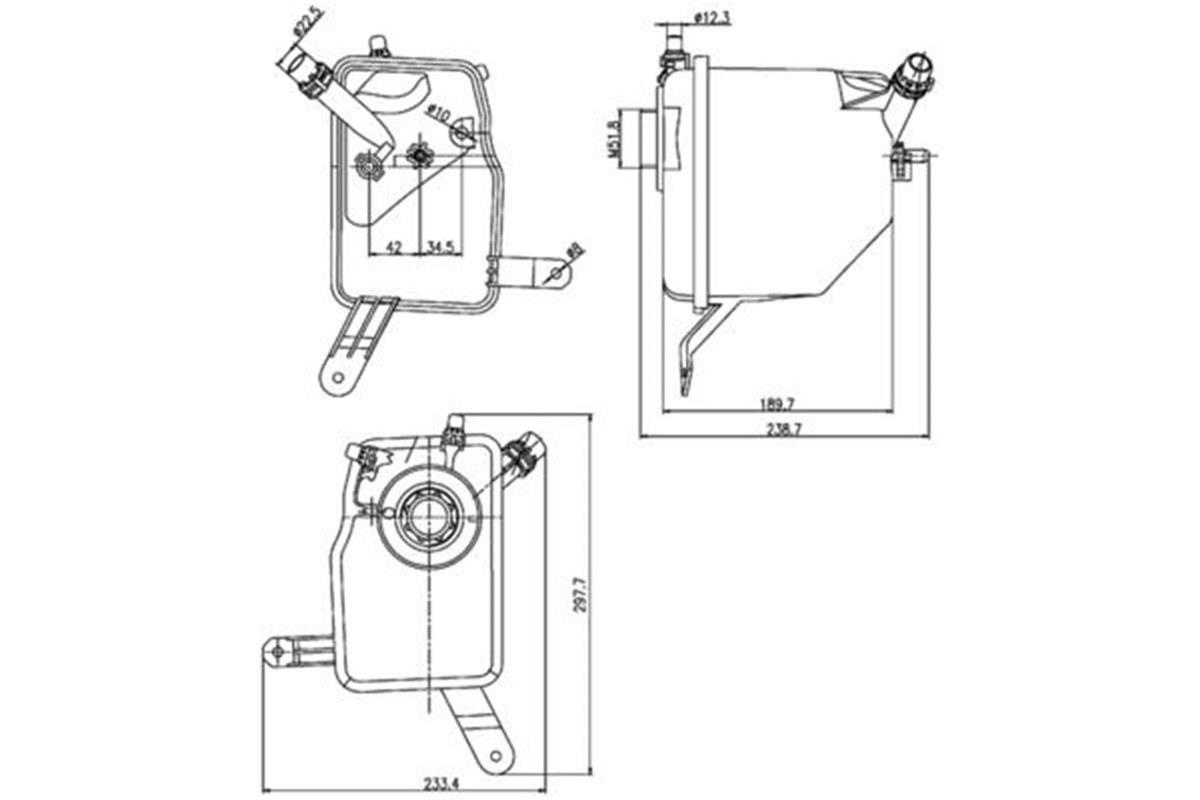 Ford Fiesta Fusion Yedek Su Deposu Behr Kapaksız 2S6h8k218af