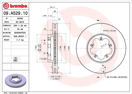 Ford Transit V347 Ön Fren Disk Aynası BREMBO