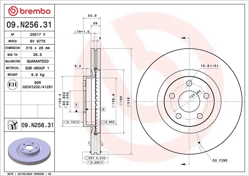 Ford Changan Taurus Fren Diski BREMBO