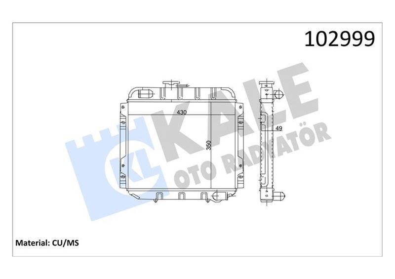 Ford Taunus 2.0 Otomatik Radyatör 3 Sıra KALE-RADYATOR