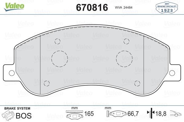 Ford Transit V348 Volkswagen Amarok Ön Fren Balatası Fişli VALEO
