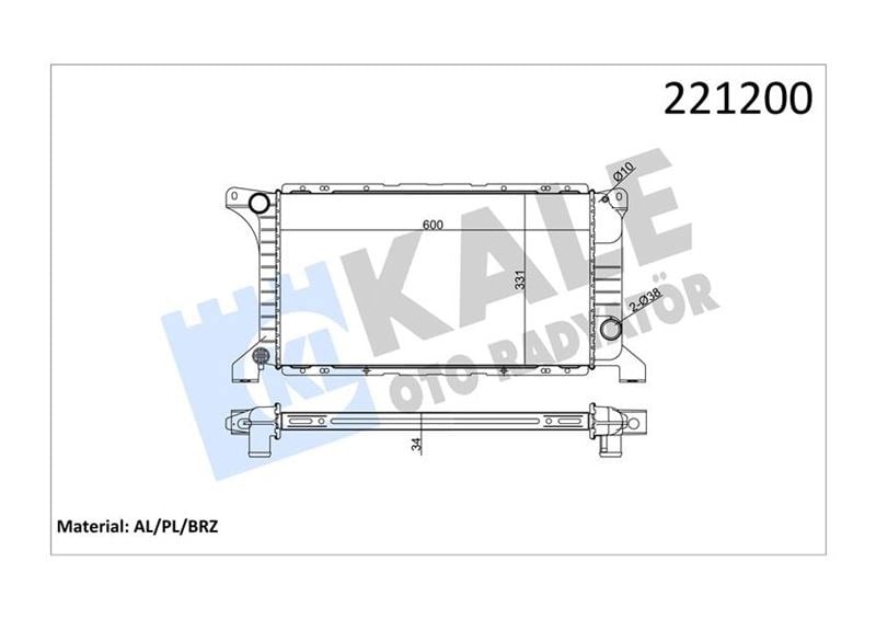 Ford Transit T12 T15 92>98 Kısa Tip Motor Su Radyatörü KALE-RADYATOR