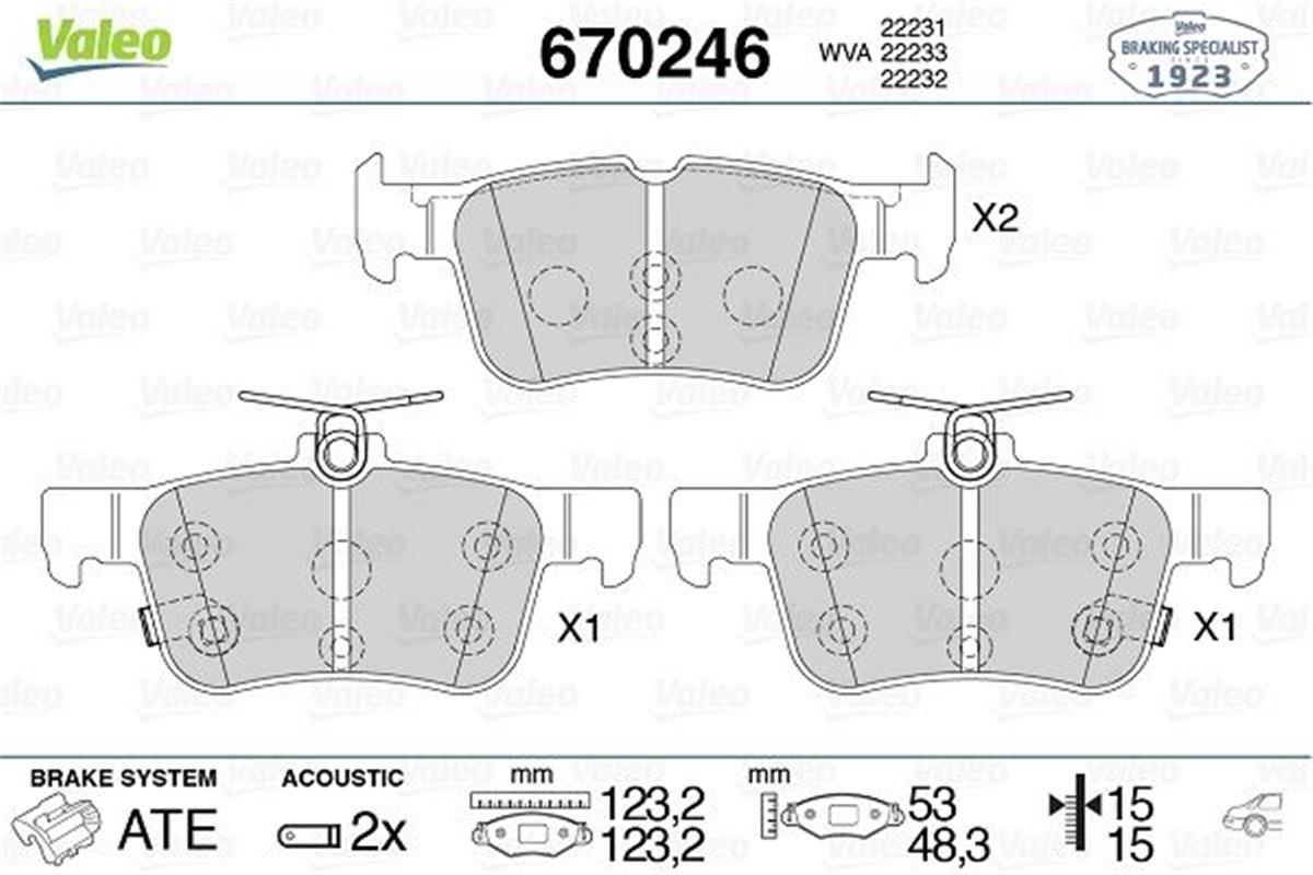 Ford Galaxy 3 (2015>) Mondeo 5 (2014>) Arka Fren Balatası Jx612m007aec-Ktlx612m007aeb