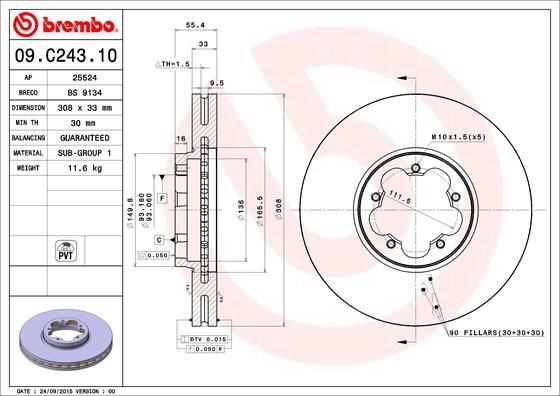 Ford Transit V363 Ön Fren Aynası BREMBO