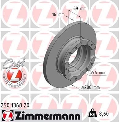 Ford Transit Custom V362 Arka Fren Disk Aynası ZIMMERMANN