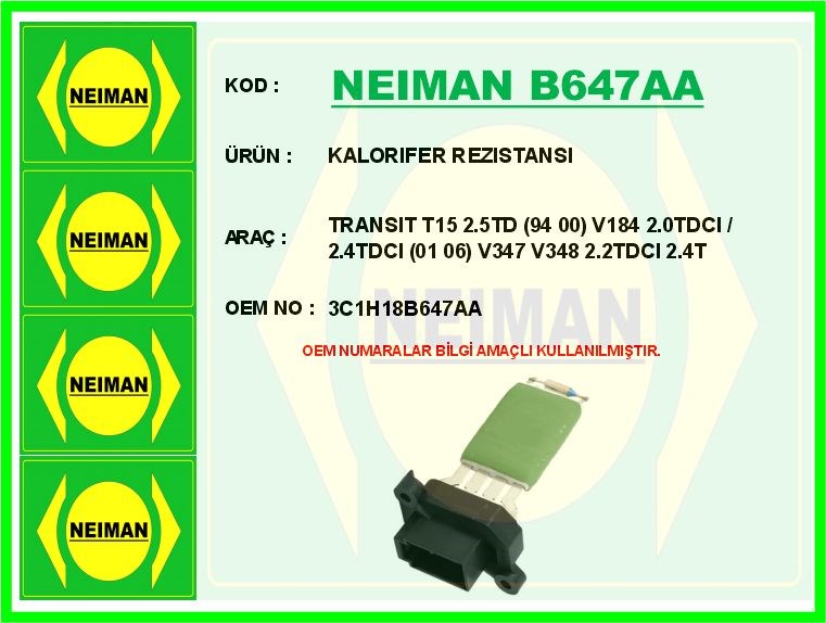 Ford Transit Kalorifer Rezistansı BESCHER