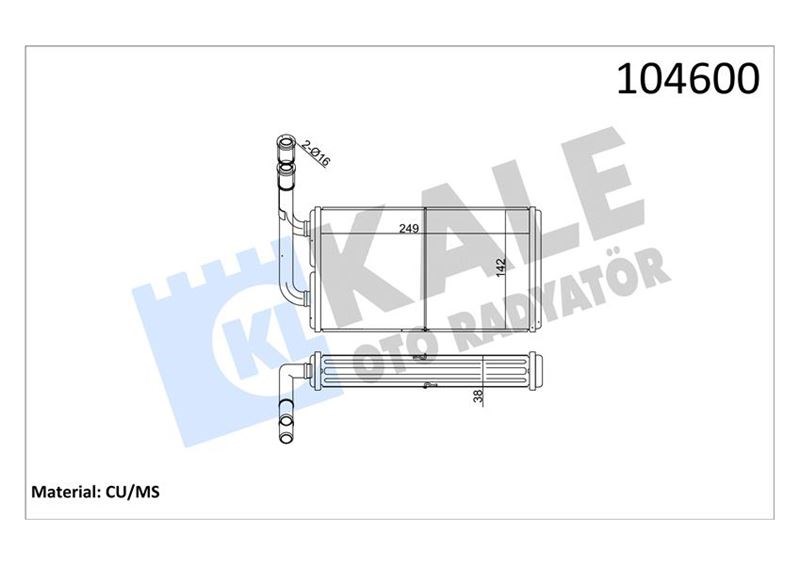 Ford Transit T12 T15 Kalorifer Radyatörü KALE-RADYATOR